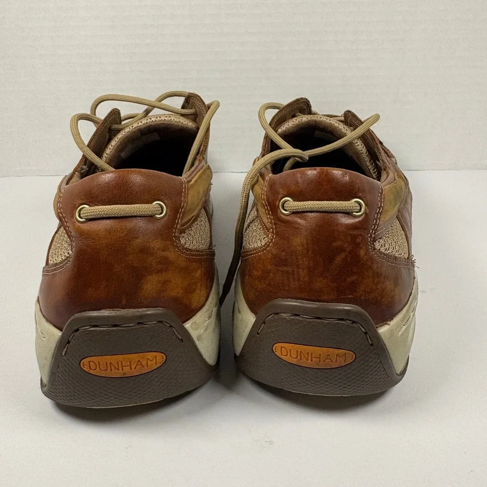 Dunham Captain Mens Brown Leather Mesh Boat Shoes Loafers MCN410BR Size 13 D